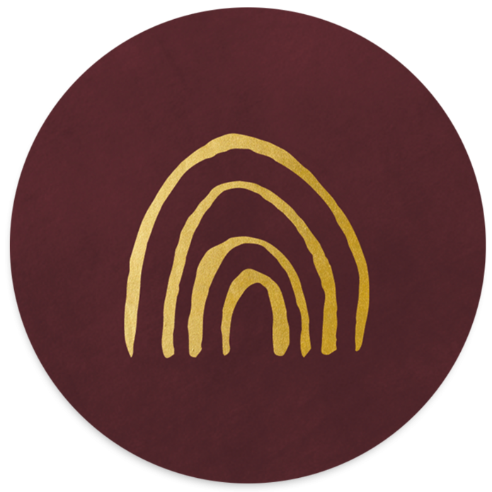 Sluitsticker regenboog goud