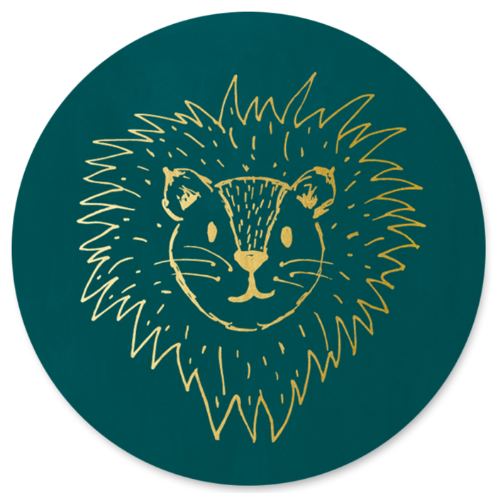 Sluitsticker leeuw 3 goud