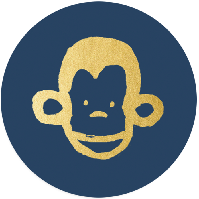 Sluitsticker aapje goud