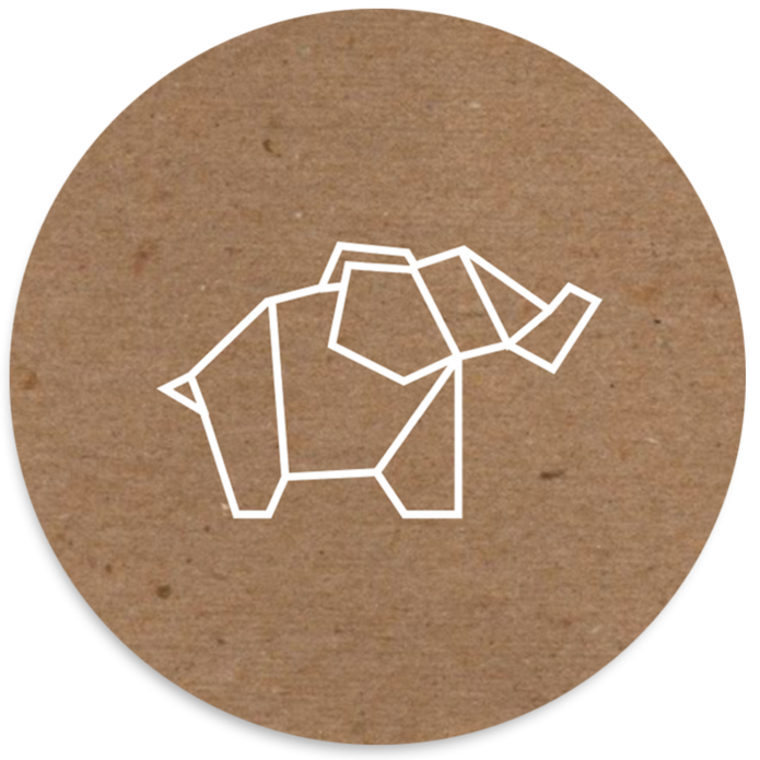 Sluitsticker olifantje origami