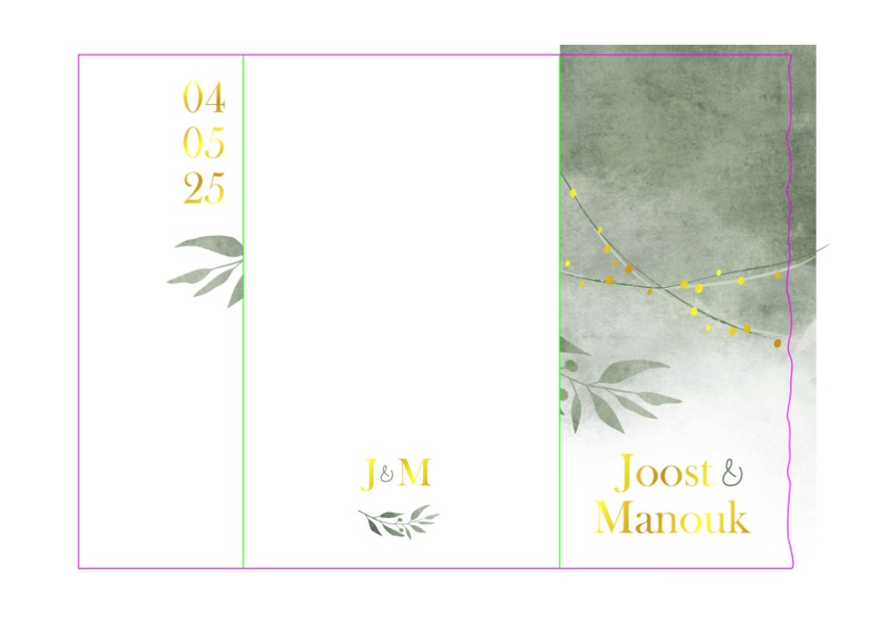 Bijzonder trouwkaartje Stansvorm 6