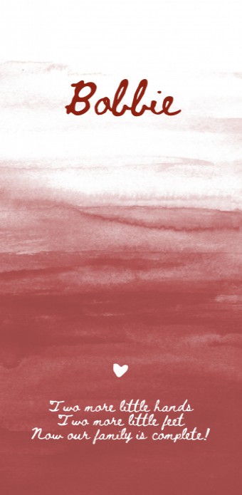 Geboortekaartje waterverf golven - Bobbie