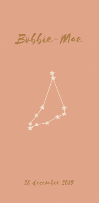 Geboortekaartje sterrenbeeld koraal - Bobbie-Mae