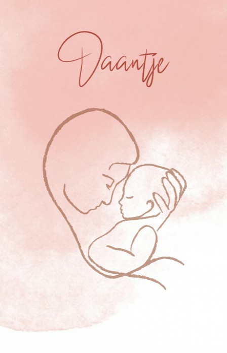 Geboortekaartje lijntekening Bam moeder - Daantje