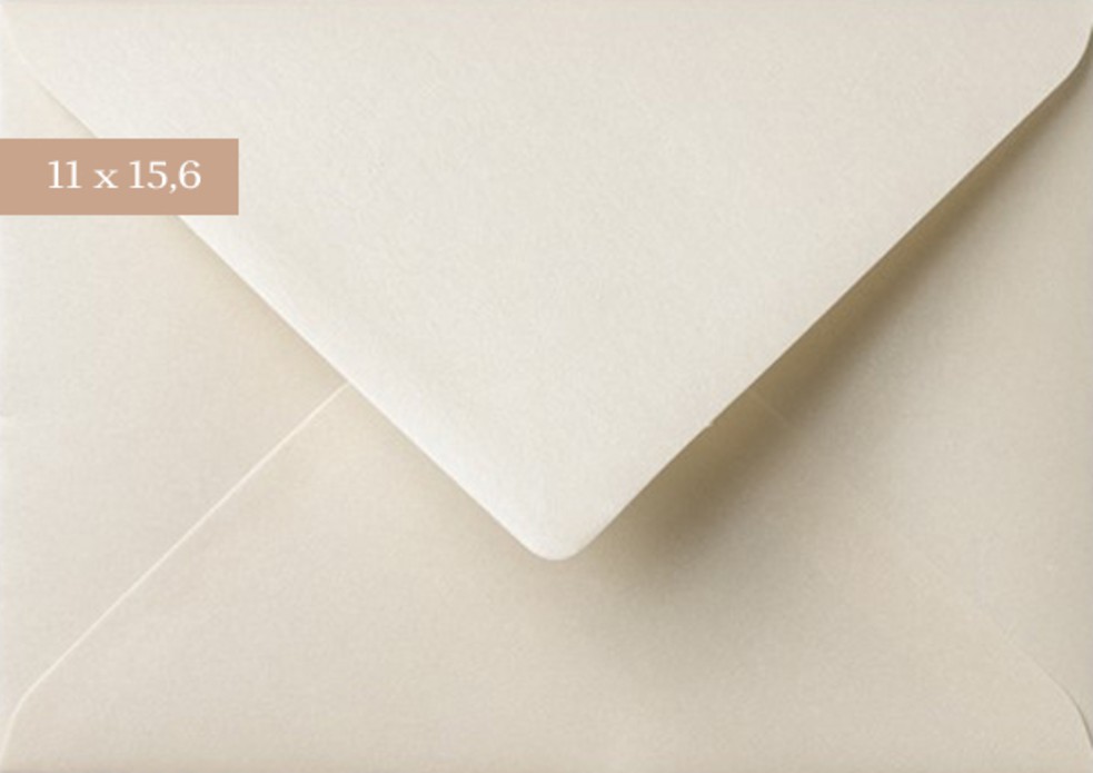 Envelop 11x15,6 Ivoor metallic