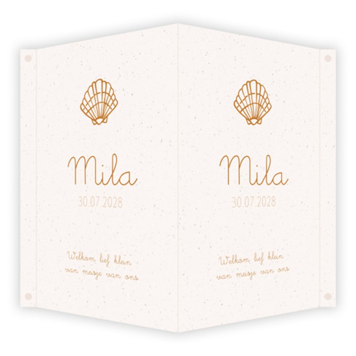 Geboortebord Schelp 50x70