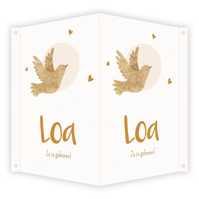 Geboortebord vogel 50x70
