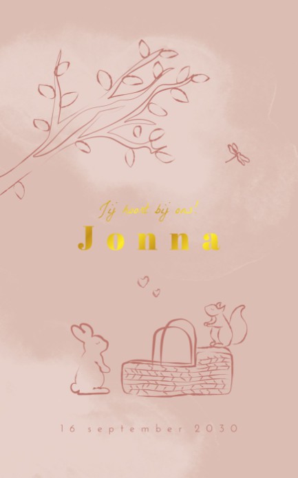 Geboortekaartje bosdieren Jonna