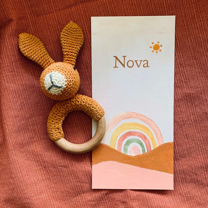 Geboortekaartje regenboog zon - Nova