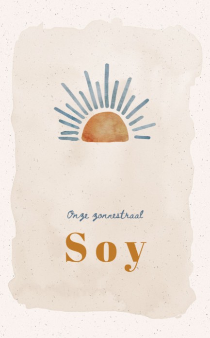 Geboortekaartje zon - Soy