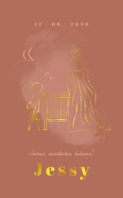 Geboortekaartje zusje lijntekening Jessy