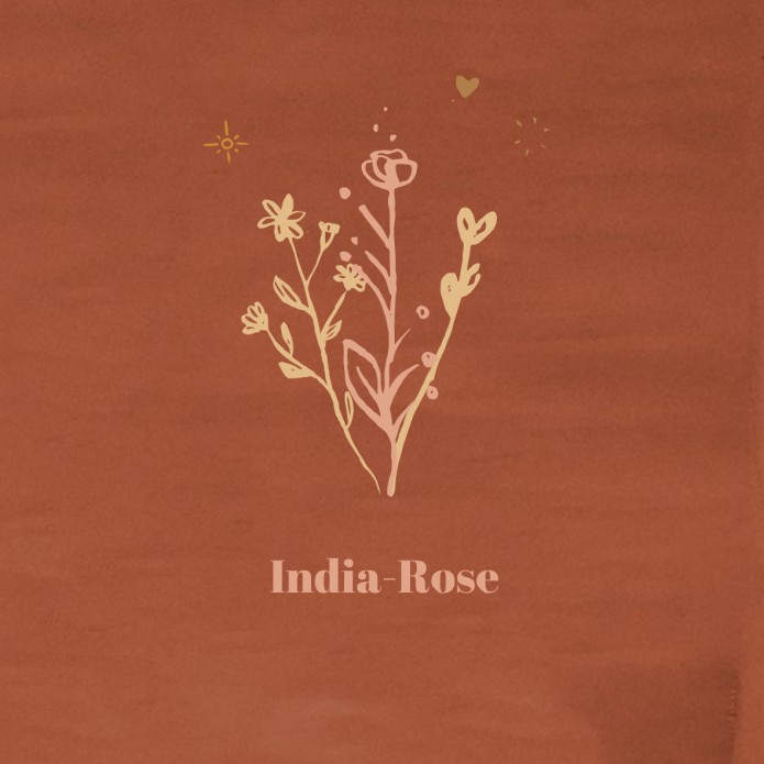Geboortekaartje bloemen terra - India-Rose