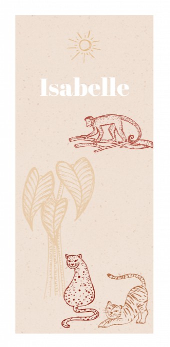 Geboortekaartje getekende diertjes - Isabelle