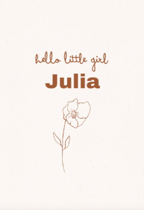 Geboortekaartje klaproos - Julia