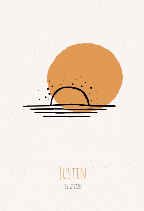 Geboortekaartje ondergaande zon - Lewis