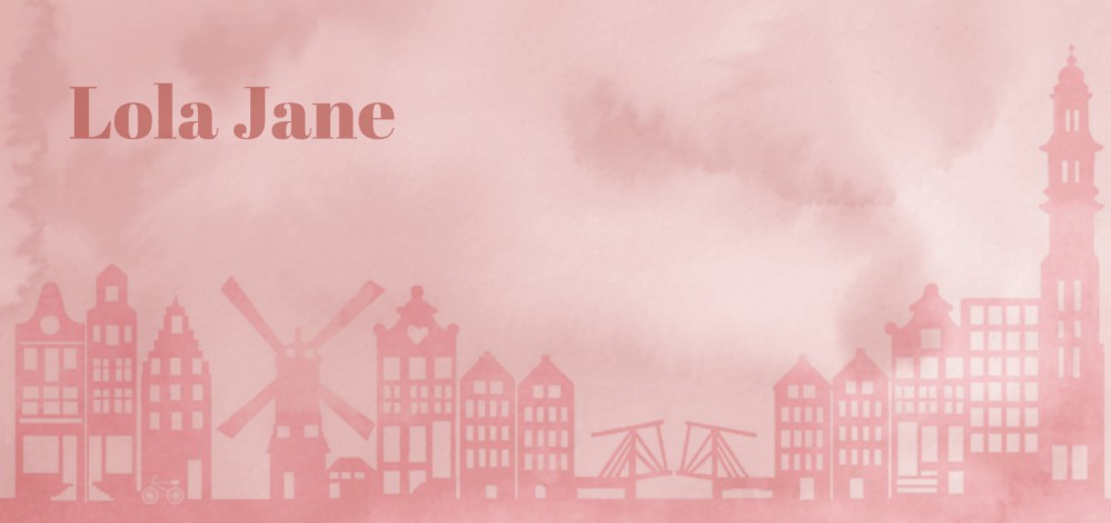 Geboortekaartje skyline Amsterdam - Lola