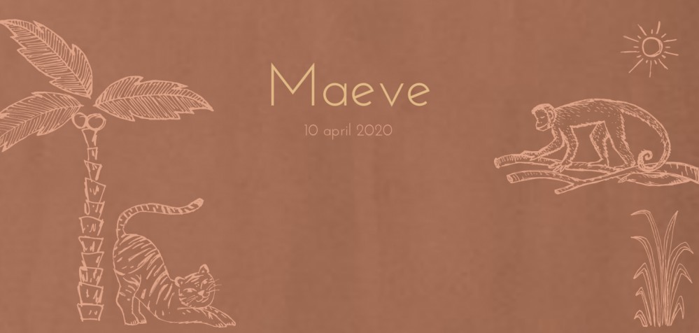 Geboortekaartje jungle meisje - Maeve