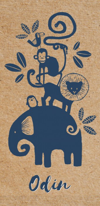 Geboortekaartje wilde dieren kraft - Odin