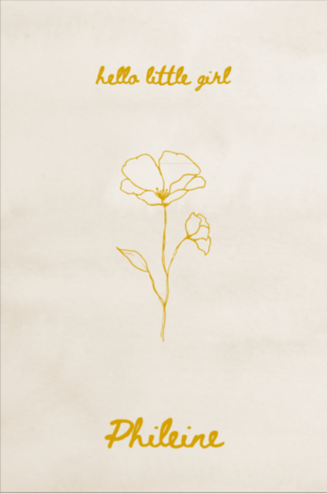 Geboortekaartje bloem - Phileine