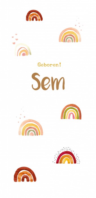 Geboortekaartje regeboog  - Sem