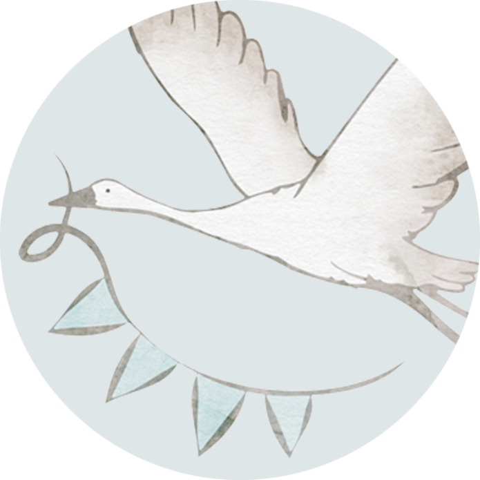 Sluitsticker Ooievaar Moas